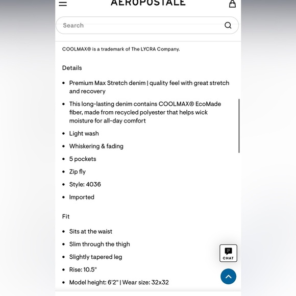 Aeropostale Men’s Light Wash Slim Premium Max Stretch Jean - Picture 4 of 10